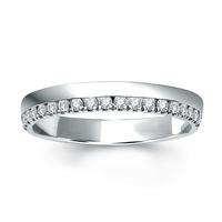 18ct White Gold 1 Row Diamond Off Set Wedding Ring R5073K6W18