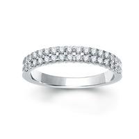 18ct White Gold 2 Row Diamond Claw Set Wedding Ring R5079K6W18