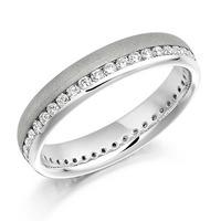 18ct White Gold 0.50ct Channel Set Polished and Matt Round Brilliant Full Eternity Ring FET944