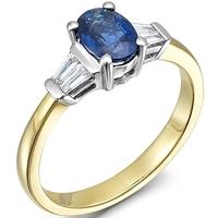 18ct Gold Single Stone Oval Sapphire and Diamond Ring 18DR250-S-2C