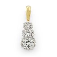 18ct White Gold Diamond Triple Pendant 33.08101.004