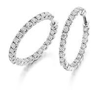 18ct white gold 100ct round brilliant diamond hoop earrings ee230 18w