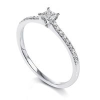 18ct white gold princess cut single stone diamond ring ddx102 325 n