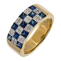 18ct gold diamond sapphire princess cut check ring 18dr341 s 2c