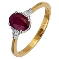 18ct Gold Oval Ruby and Diamond Ring 18DR251-R-2C