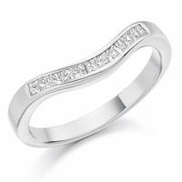 18ct white gold 025ct princess cut half eternity ring het1138 18w