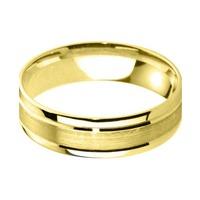 18ct Yellow Gold 4.0mm Flat Court Bevelled, Brushed and Polished Wedding Ring BFC4.0P/F06 18Y