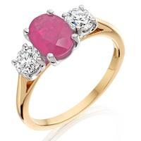 18ct Three Stone 1.03ct Pink Sapphire And Diamond Ring R85/PS/21814C M
