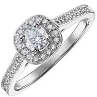 18ct White Gold Brilliant Diamond 0.75ct Certificated Cluster Ring 3495WG/75-18 N