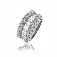 18ct White Gold 3.00ct Baguette and Brilliant Cut Diamond Ring