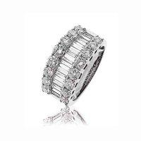 18ct white gold 300ct baguette and brilliant cut diamond ring