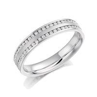 18ct White Gold 0.55ct Channel Set Diamond Full Wedding Ring