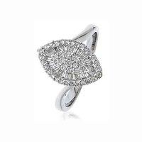 18ct white gold and diamond 050ct cluster marquise shaped ring