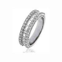 18ct white gold 150ct baguette and brilliant cut diamond ring