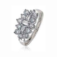 18ct White Gold and Diamond 1.00ct Cluster Ring