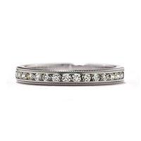 18ct white gold and diamond milgrain band