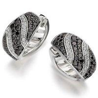 18ct White Gold Pave Set Black and White Earrings