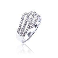 18ct white gold 075ct three row crossover diamond ring