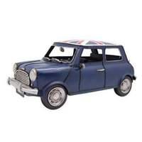 1960 Blue Mini Cooper With British Flag On Roof