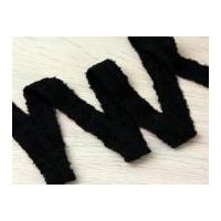 19mm Woolly Textured Knitted Fold Over Elastic Black