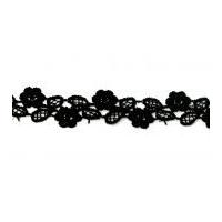 19mm Flower Guipure Lace Trimming Black