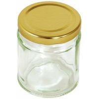 190ml 7oz Round Preserving Jar With Gold Screw Top Lid