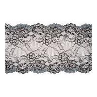 19.1cm Simplicity Floral Lace Trimming Black & Silver