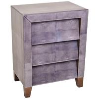 1950S Dark Grey Shagreen 3 Drawer Bedside Cabinet