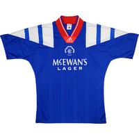 1992-94 Rangers Home Shirt (Excellent) L/XL