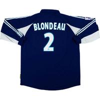 1999-00 Olympique Marseille Match Issue Away Shirt Blondeau #2