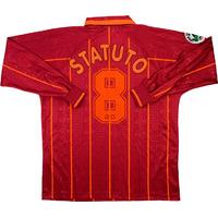 1996-97 Roma Match Worn Home L/S Shirt Statuto #8 (v Ajax)