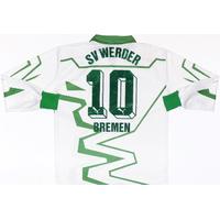 1993-94 Werder Bremen L/S Match Issue Home Shirt #10 (Herzog)