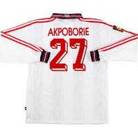 1997-98 Stuttgart Match Issue Home L/S Shirt Akpoborie #27