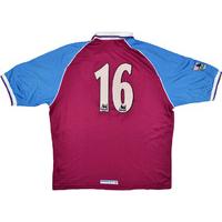 1998-99 Aston Villa Reserves Match Issue Home Shirt #16 (Fair) XL