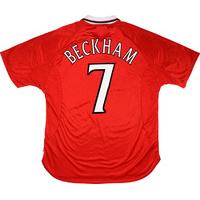 1999-00 Manchester United \'CL Winners\' Shirt Beckham #7 (Very Good) XL