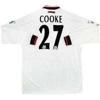 1998-99 Manchester United Match Issue Away L/S Shirt Cooke #27