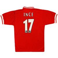 1997-98 Liverpool Home Shirt Ince #17 (Excellent) S