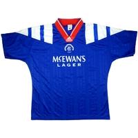 1992 94 rangers home shirt 10 excellent xl