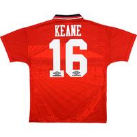 1994-96 Manchester United Home Shirt Keane #16 (Excellent) L