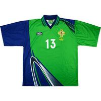 1999 Northern Ireland Match Issue Home Shirt #13 (Hughes) v Germany