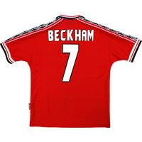 1998-00 Manchester United Home Shirt Beckham #7 (Very Good) Y