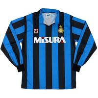 1990-91 Inter Milan Home L/S Shirt (Excellent) L