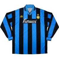 1994-95 Inter Milan Match Worn Home L/S Shirt #8 (Jonk) v Sampdoria