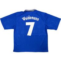 1996 97 schalke match issue uefa cup home shirt weidemann 7