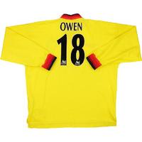 1997-99 Liverpool Away L/S Shirt Owen #18 XL