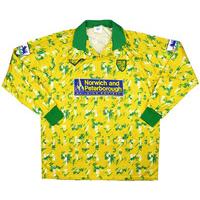 1992 93 norwich match issue home ls shirt 14