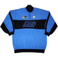 1990-91 Inter Milan Uhlsport Half Zip Drill Top XL