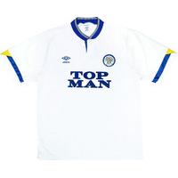 1990 91 leeds united home shirt excellent l