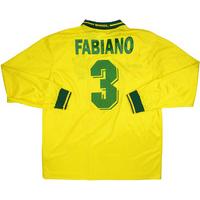 1995 Brazil Match Issue World Youth Championship Home L/S Shirt Fabiano #3