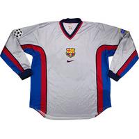 1999-00 Barcelona Match Issue Champions League Away L/S Shirt Bogarde #17